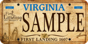 Virginia First Landing 1607 PERSONALIZED License Plate